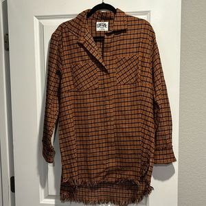 Distressed Button Up Tunic